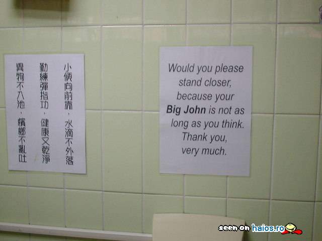 Would you please stand closer, your Big
john is not as long as you think