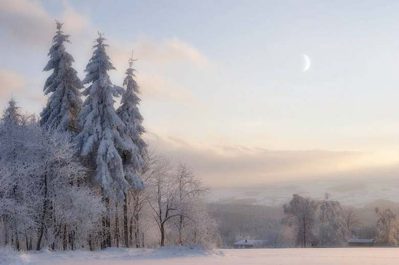 Peisaj de iarna de poveste in Norvegia