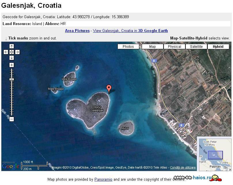 Galesnjak, Croatia, Insula in forma de
inima