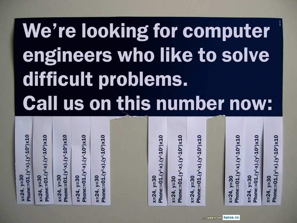 Looking for engineers...